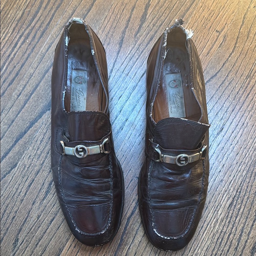 Men's Vintage Gucci Brown Leather Loafers